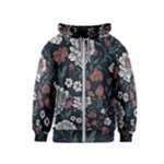 Flower Pattern Kids  Zipper Hoodie