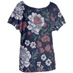 Flower Pattern Women s Oversized T-Shirt