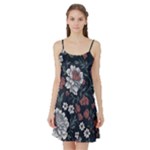 Flower Pattern Satin Night Slip
