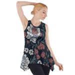 Flower Pattern Side Drop Tank Tunic