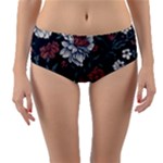 Flower Pattern Reversible Mid-Waist Bikini Bottoms