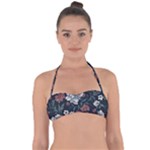 Flower Pattern Tie Back Bikini Top