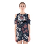 Flower Pattern Shoulder Cutout One Piece Dress