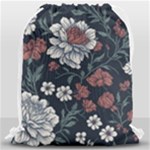 Flower Pattern Drawstring Bag (Large)