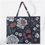 Flower Pattern Zipper Large Tote Bag