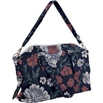 Flower Pattern Canvas Crossbody Bag
