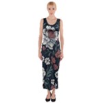 Flower Pattern Fitted Maxi Dress