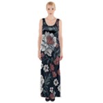 Flower Pattern Thigh Split Maxi Dress