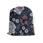 Flower Pattern Drawstring Pouch (XL)