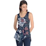 Flower Pattern Sleeveless Tunic