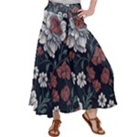 Flower Pattern Women s Satin Palazzo Pants