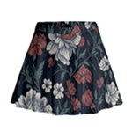 Flower Pattern Mini Flare Skirt