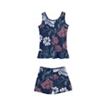 Flower Pattern Kids  Boyleg Swimsuit