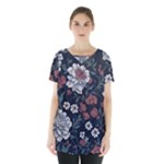 Flower Pattern Skirt Hem Sports Top
