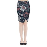 Flower Pattern Midi Wrap Pencil Skirt