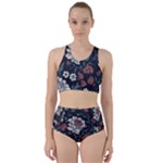 Flower Pattern Racer Back Bikini Set