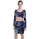Flower Pattern Top and Skirt Sets