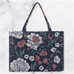 Flower Pattern Zipper Medium Tote Bag