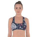 Flower Pattern Cross Back Sports Bra
