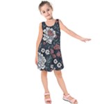 Flower Pattern Kids  Sleeveless Dress