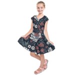 Flower Pattern Kids  Short Sleeve Dress
