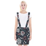 Flower Pattern Braces Suspender Skirt
