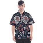 Flower Pattern Men s Short Sleeve Shirt