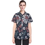 Flower Pattern Women s Short Sleeve Shirt
