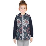 Flower Pattern Kids  Hooded Puffer Vest