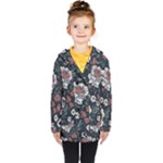 Flower Pattern Kids  Double Breasted Button Coat