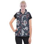 Flower Pattern Women s Button Up Vest