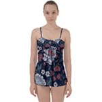 Flower Pattern Babydoll Tankini Set