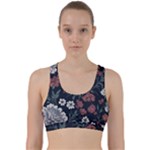 Flower Pattern Back Weave Sports Bra