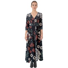 Button Up Boho Maxi Dress 