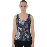 Flower Pattern Velvet Tank Top