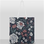 Flower Pattern Full Print Rope Handle Tote (Large)