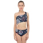 Flower Pattern Spliced Up Two Piece Swimsuit