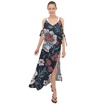Flower Pattern Maxi Chiffon Cover Up Dress