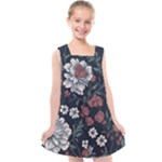 Flower Pattern Kids  Cross Back Dress