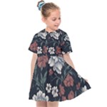 Flower Pattern Kids  Sailor Dress