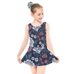 Flower Pattern Kids  Skater Dress Swimsuit