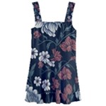 Flower Pattern Kids  Layered Skirt Swimsuit