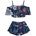 Flower Pattern Kids  Off Shoulder Skirt Bikini