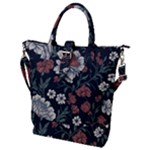 Flower Pattern Buckle Top Tote Bag