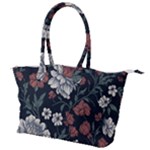 Flower Pattern Canvas Shoulder Bag