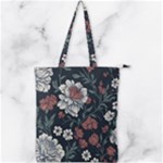 Flower Pattern Double Zip Up Tote Bag