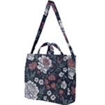 Flower Pattern Square Shoulder Tote Bag