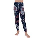 Flower Pattern Kids  Lightweight Velour Leggings