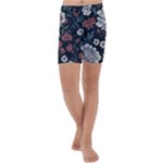 Flower Pattern Kids  Lightweight Velour Capri Yoga Leggings