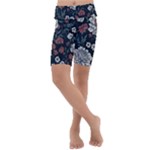 Flower Pattern Kids  Lightweight Velour Cropped Yoga Leggings